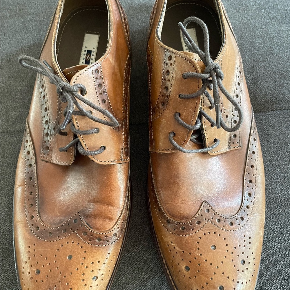 Men’s Joseph Abboud 10.5 Brown Leather Brogue Shoes